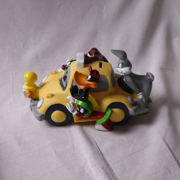 Vintage Looney Tunes Coin Bank Warner Bros Taxi Cab Tweety Bugs Daffy Taz Marvin - Picture 3 of 8